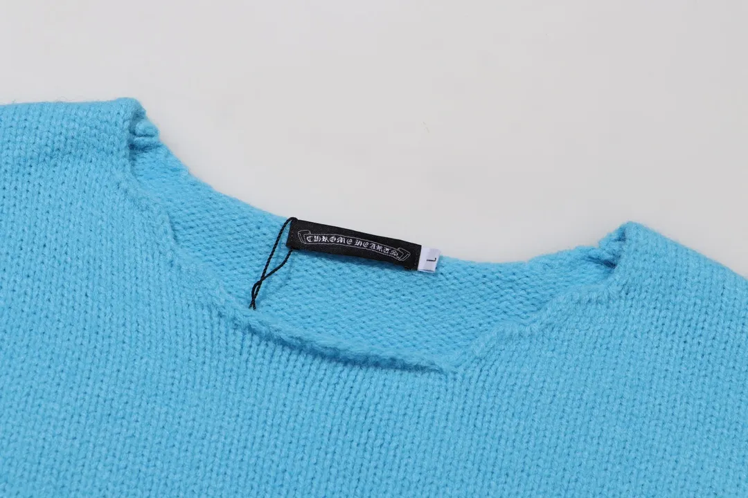 P320 Chrome Hearts Chrome Hearts Hollow Collar Leather + Metal Sweater Color: Blue Apricot Black Size: S M L XL XXL